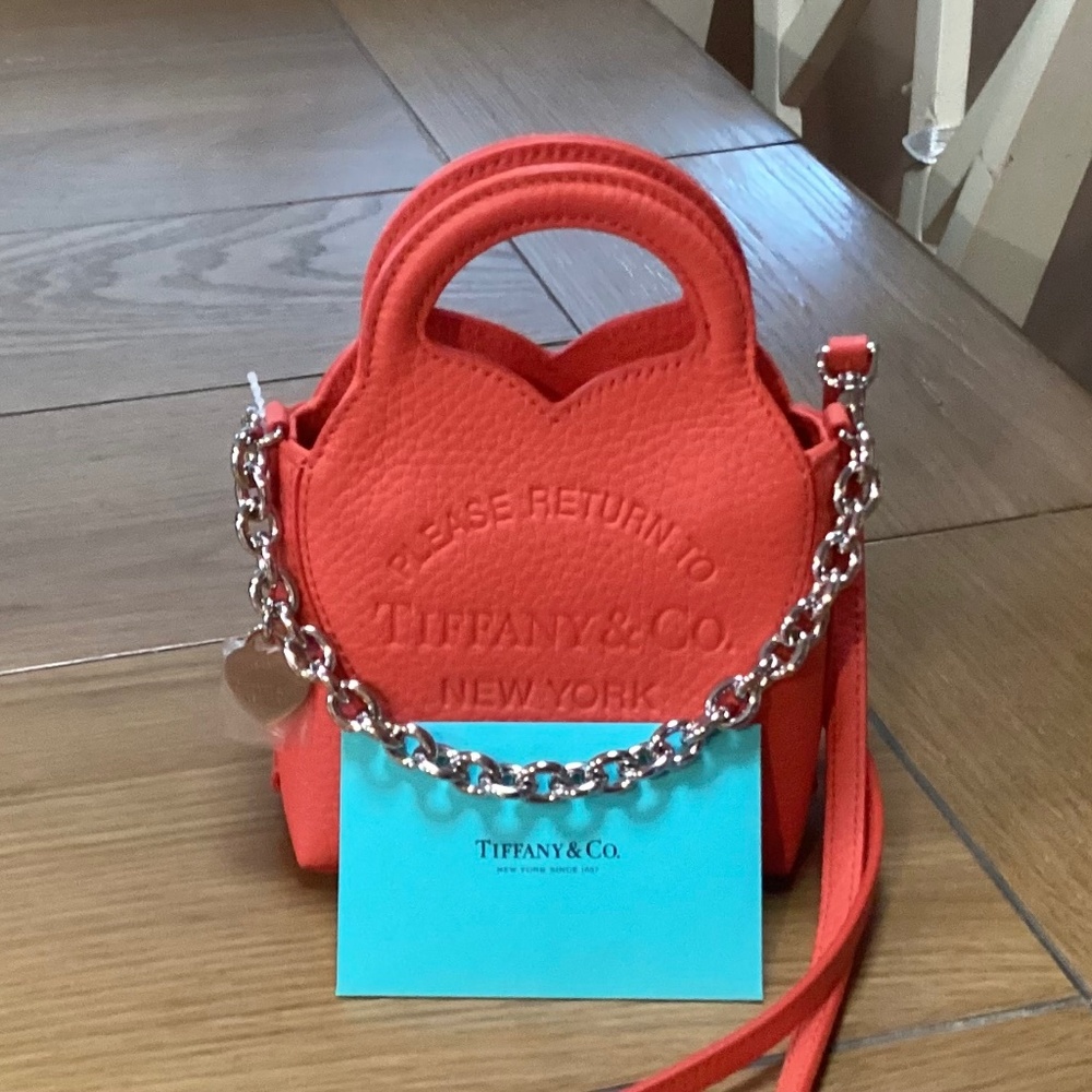 AUTHENTIC RARE RETURN TO TIFFANY MICRO TOTE HIBISCUS RED